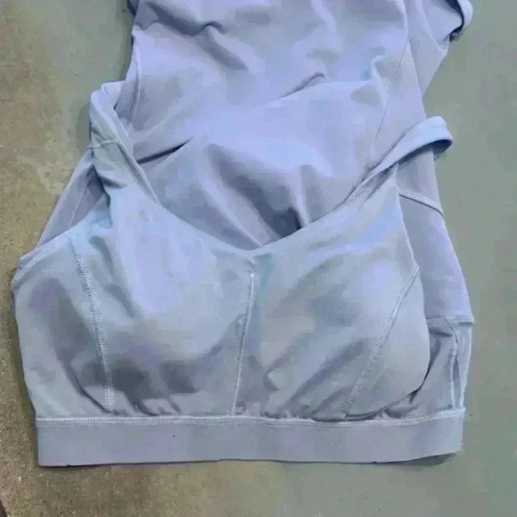 Lululemon Berry Mist Moody Blue Stash N Run Built In Bra Strappy Tank Top Size - Picture 7 of 9
